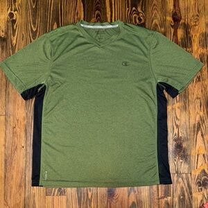 Champion Men’s Large Athletic Green Black Short Sleeve Tee